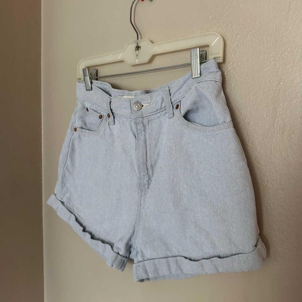 Levi’s Light Blue A-Line Mom Shorts